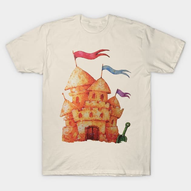 Funny Sandcastle Holiday Beach Architect Builder Knight Gift T-Shirt by peter2art